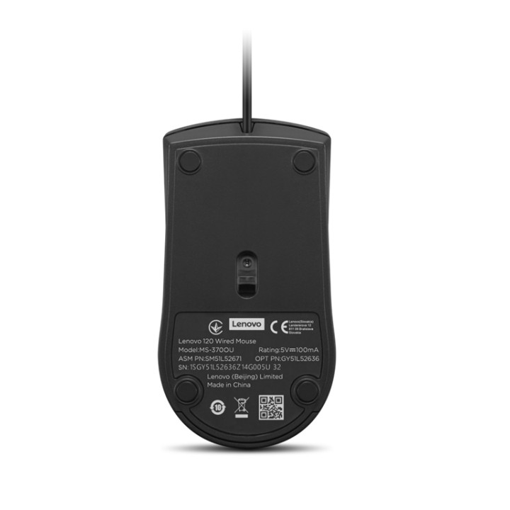 Геймърска мишка Lenovo 120, BLACK - GY51L52636