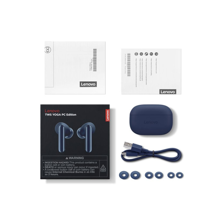 Bluetooth слушалки-тапи Lenovo TWS YOGA PC Edition Cosmic Blue - GXD1P47518