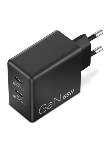 Адаптер за лаптоп Lenovo Dual USB-C 65W GaN Charger Black EU - 40AW065BEU