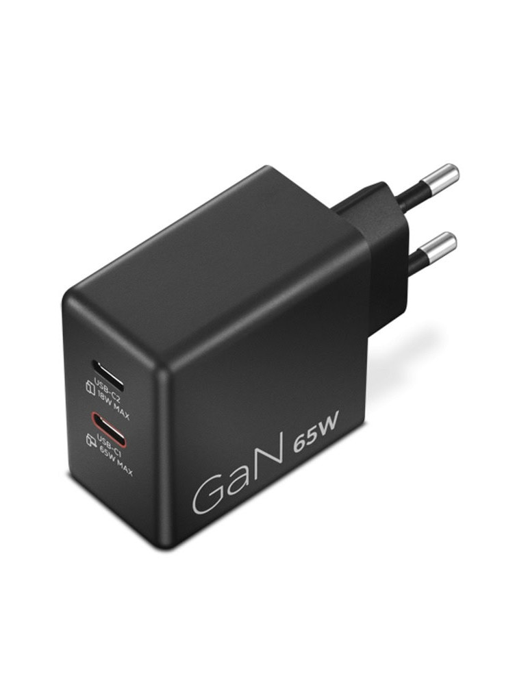 Адаптер за лаптоп Lenovo Dual USB-C 65W GaN Charger Black EU - 40AW065BEU