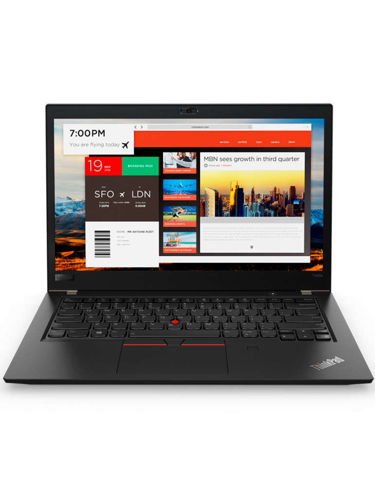Реновиран лаптоп Lenovo ThinkPad T480S I5-8350U CPU 1.70GHz, 14" (1920 x 1080), touchscreen 16GB RAM, 256GB NVMe SSD, Windows 11 Pro, BG KBD, 1 година гаранция, 6 месеца гаранция за батерия - MB0093BG