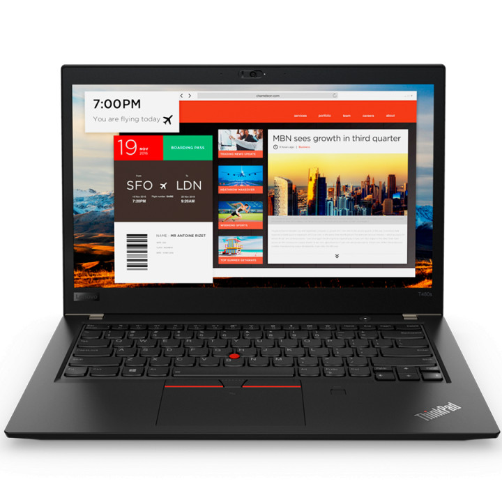 Реновиран лаптоп Lenovo ThinkPad T480S I5-8350U CPU 1.70GHz, 14" (1920 x 1080), touchscreen 16GB RAM, 256GB NVMe SSD, Windows 11 Pro, BG KBD, 1 година гаранция, 6 месеца гаранция за батерия - MB0093BG