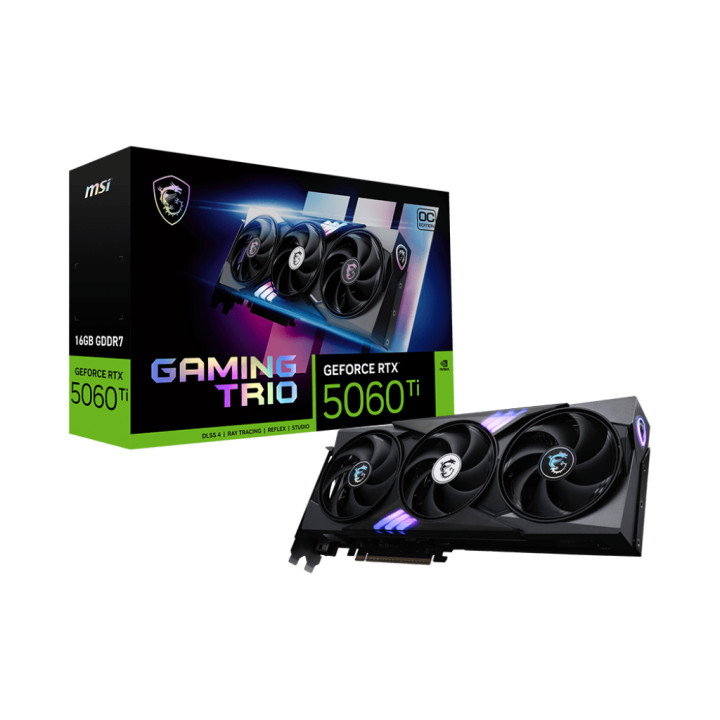 Видео карта MSI NVidia GeForce RTX 5060 Ti 16G GAMING TRIO OC, 16GB GDDR7, 128bit
