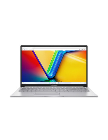 Лаптоп Asus Vivobook X1504VA-BQ2557, Intel Core i7-1355U, 15.6"FHD (1920x1080), 16GB DDR4 (8 on bd) 1TB SSDG4, Intel Iris X Graphics, No OS, Cool Silver - 90NB13Y2-M00ZB0