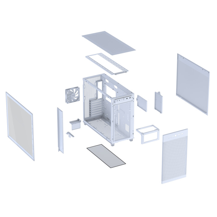 Кутия за компютър Asus PRIME AP303 TG, White - 90DC00V3-B39010