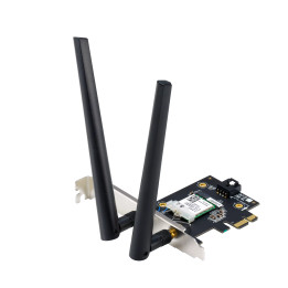 Безжичен адаптер Asus PCE-BE6500 WiFi 7 PCI-e две външни антени и Bluetooth 5.4 - 90IG09G0-MO0B00