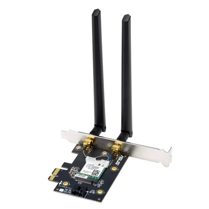 Безжичен адаптер Asus PCE-BE6500 WiFi 7 PCI-e две външни антени и Bluetooth 5.4 - 90IG09G0-MO0B00