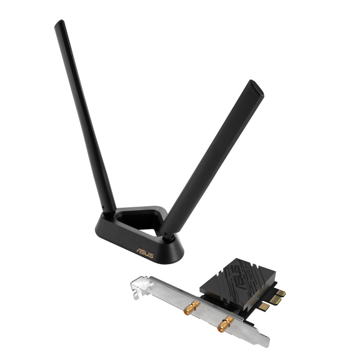 Безжичен адаптер Asus PCE-BE92BT WiFi 7 PCI-e две външни антени и Bluetooth 5.4 - 90IG08U0-MO0B00