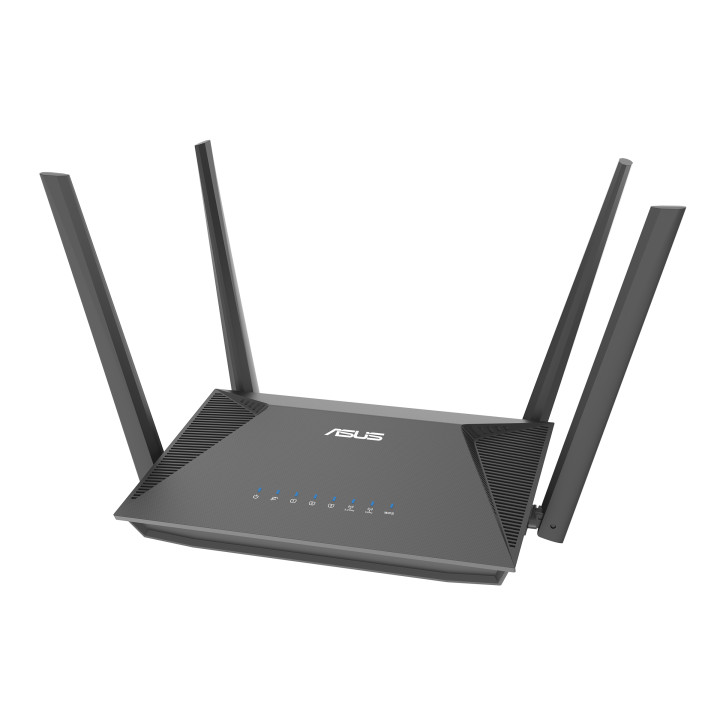 Безжичен рутер Asus RT-AX52 AX1800 Dual Band WiFi 6 (802.11ax), AiMesh Compatible, Buil-in VPN - 90IG08T0-MO3H00