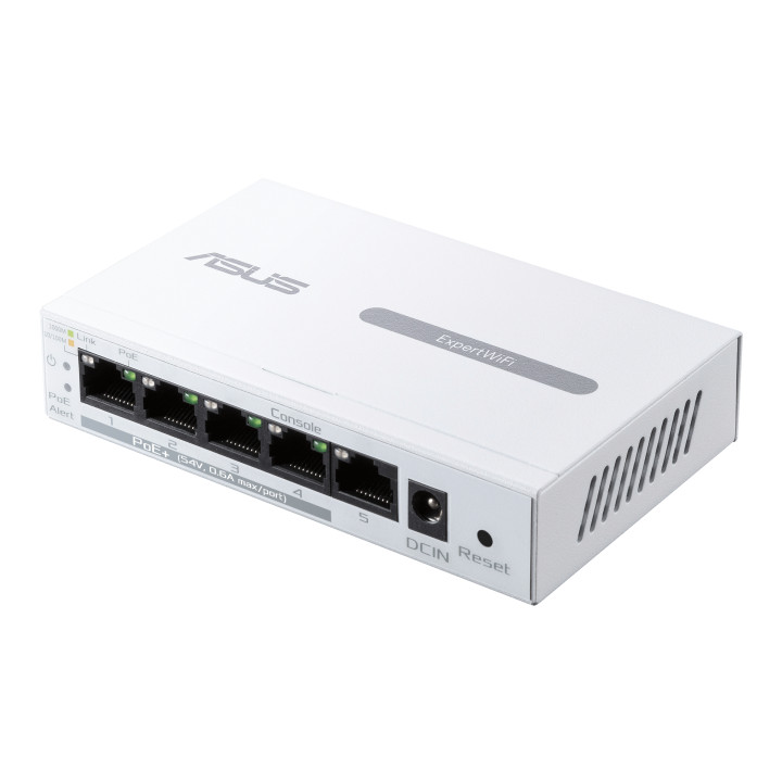 Суич Asus ExpertWiFi EBP15 5-Port GbE, 4 PoE  Ports 5 x 10/100/1000Mbps ports - 90IG08D0-MO3B00
