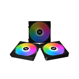 Комплект вентилатори 3бр Xigmatek Starlink, EN41303, 3PCS Black Easy Clip On & Smart Link Fan, 2PCS ARGB & PWM Cable, Mini ARGB Controller