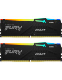 RAM памет Kingston 32GB(2x16GB) DDR5 6400MHz CL32 FURY Beast RGB АMD EXPO, Intel XMP - KF564C32BBEAK2-32