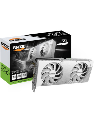 Видео карта Inno3D Nvidia GeForce RTX 5060 Ti 16GB GDDR7 Twin X2 OC White - N506T2-16D7X-191073W