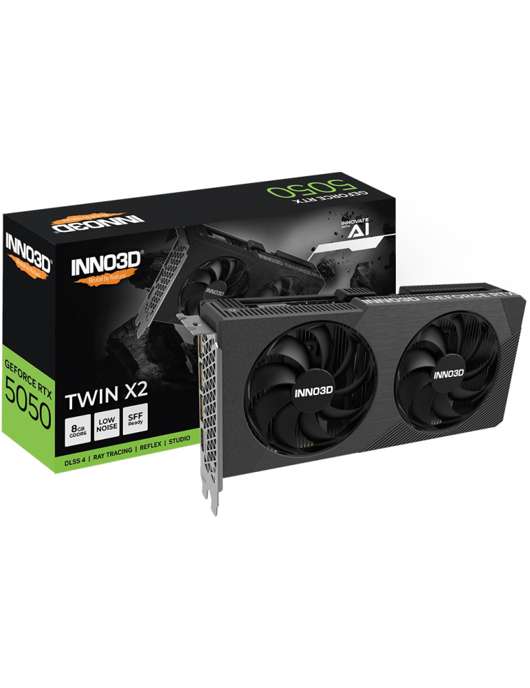 Видео карта Inno3D Nvidia GeForce RTX 5050 8GB GDDR7 Twin X2 - N50502-08D6-174071N
