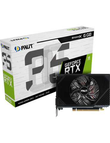 Видео карта Palit Nvidia GeForce RTX 3050 STORMX 6GB GDDR6 - NE63050018JE-1072F