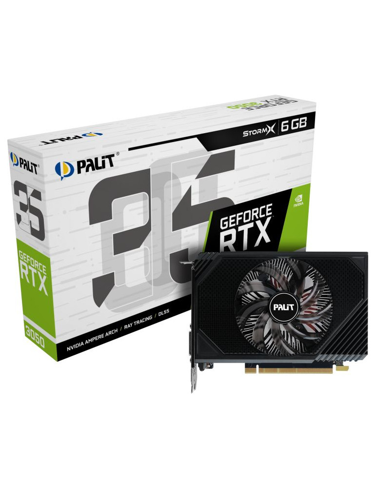 Видео карта Palit Nvidia GeForce RTX 3050 STORMX 6GB GDDR6 - NE63050018JE-1072F