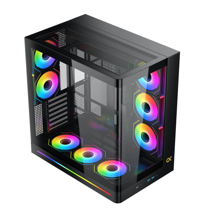 Кутия за компютър Xigmatek PANO II AIR, E-ATX, 8бр. aRGB вентилатори - EN48517