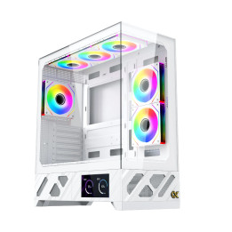 Кутия за компютър Xigmatek Alphard Pro Arctic, E-ATX, 6 inch LCD Display, 6бр. aRGB вентилатори - EN48234
