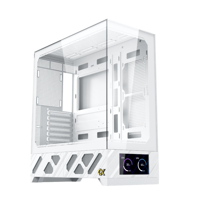 Кутия за компютър Xigmatek Alphard Pro Arctic, E-ATX, 6 inch LCD Display, 6бр. aRGB вентилатори - EN48234