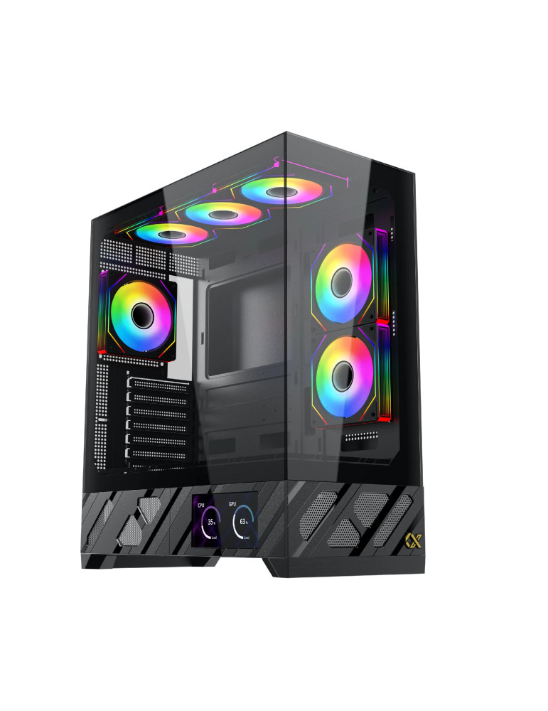 Кутия за компютър Xigmatek Alphard Pro, E-ATX, 6 inch LCD Display, 6бр. aRGB вентилатори - EN48227