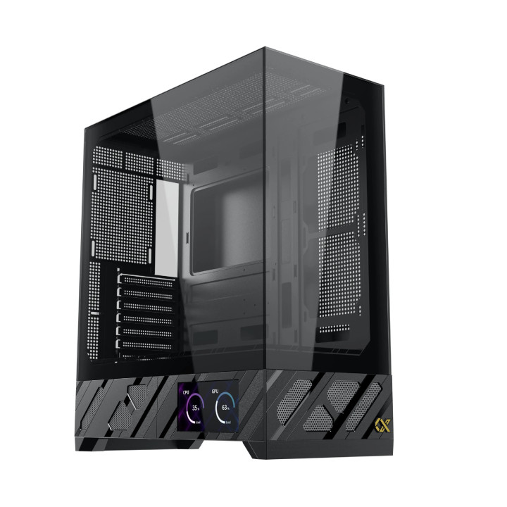 Кутия за компютър Xigmatek Alphard Pro, E-ATX, 6 inch LCD Display, 6бр. aRGB вентилатори - EN48227