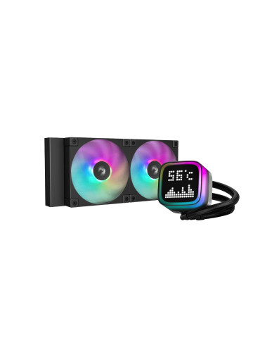 Водно охлаждане за процесор DeepCool LP240, LCD Screen, A-RGB - R-LP240-BKMSNC-G-1