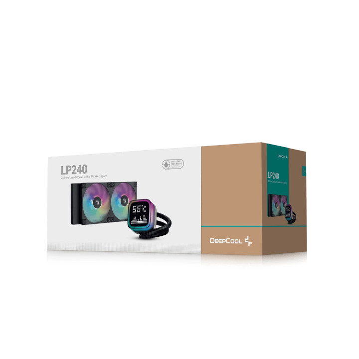 Водно охлаждане за процесор DeepCool LP240, LCD Screen, A-RGB - R-LP240-BKMSNC-G-1
