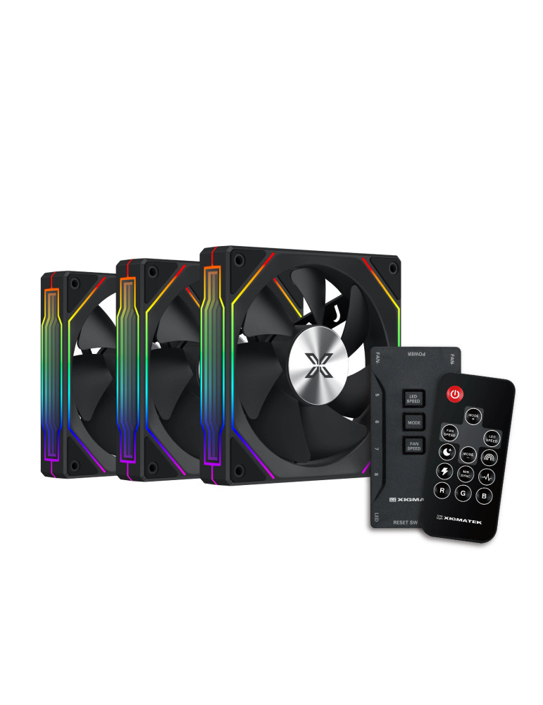 Комплект вентилатори Xigmatek 3-in-1 Infinity G22A 3x120mm, Infinity Mirror, A-RGB - EN44793