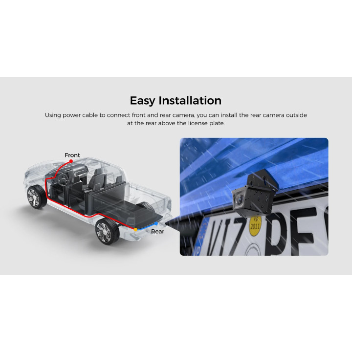 Водоустойчива камера за заден ход VIOFO Waterproof Rear Camera RWC200, 2K Quad HD, 9.5m cable included - VIOFO-RWC200-9.5m