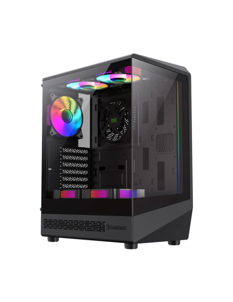 Кутия за компютър Gamemax Vista COC AB, ATX, 5 x 120 mm A-RGB Fans, MB Plate COC Fan - GM-VISTA-COC-AB
