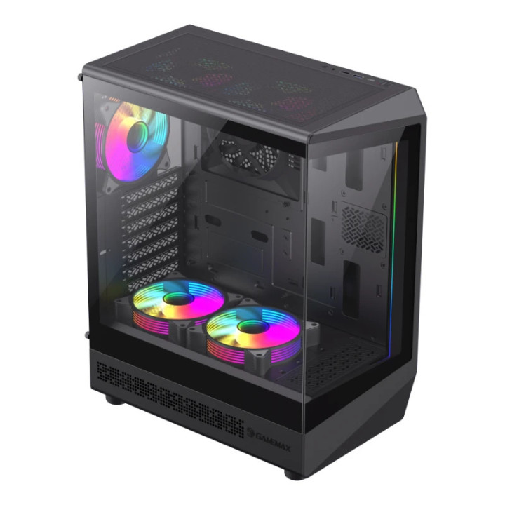 Кутия за компютър Gamemax Vista COC AB, ATX, 5 x 120 mm A-RGB Fans, MB Plate COC Fan - GM-VISTA-COC-AB
