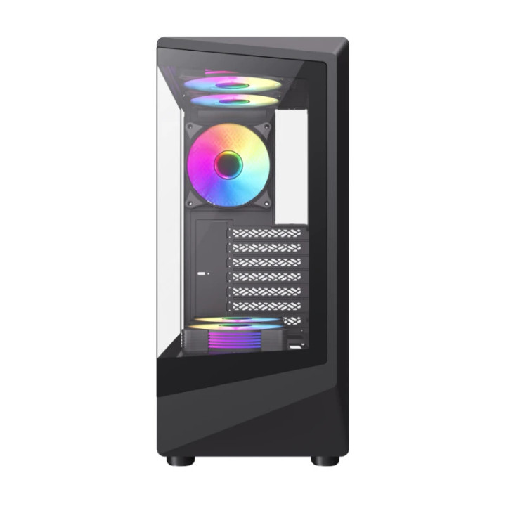 Кутия за компютър Gamemax Vista COC AB, ATX, 5 x 120 mm A-RGB Fans, MB Plate COC Fan - GM-VISTA-COC-AB