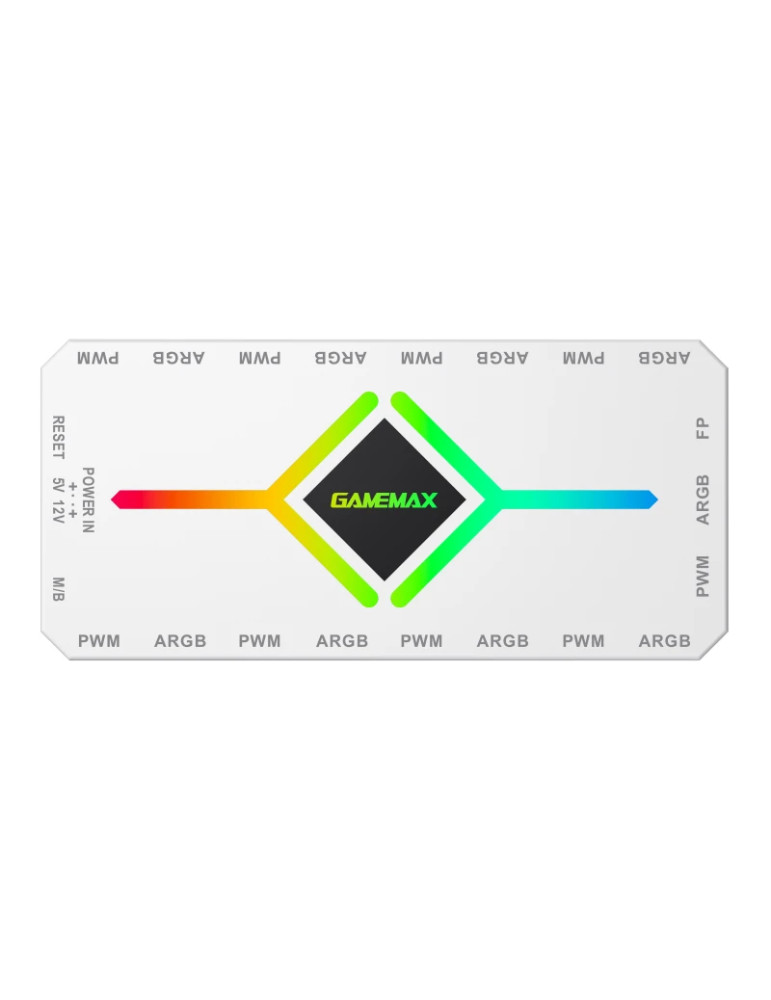 Разклонител за вентилатори Gamemax Fan Hub - V4.0 PWM ARGB Hub   Controller White - GM-14050101445