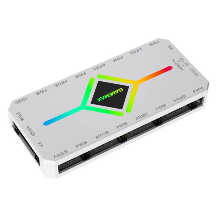 Разклонител за вентилатори Gamemax Fan Hub - V4.0 PWM ARGB Hub   Controller White - GM-14050101445