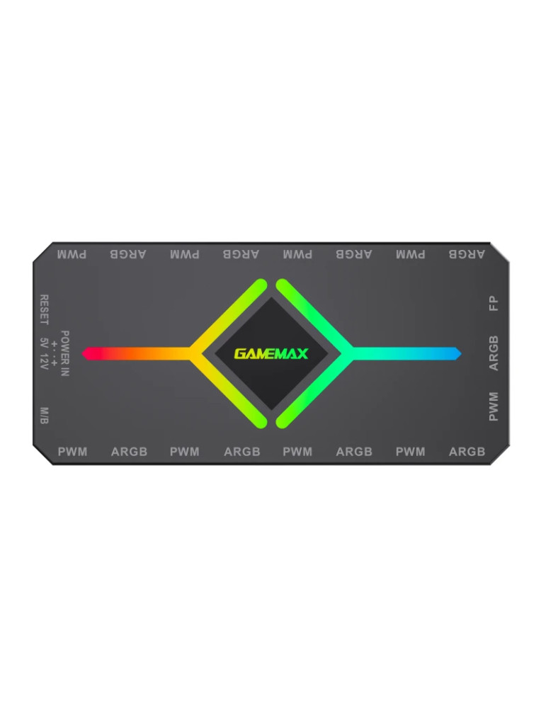 Разклонител за вентилатори Gamemax Fan Hub - V4.0 PWM ARGB Hub Controller Black - 1308-1300R0065