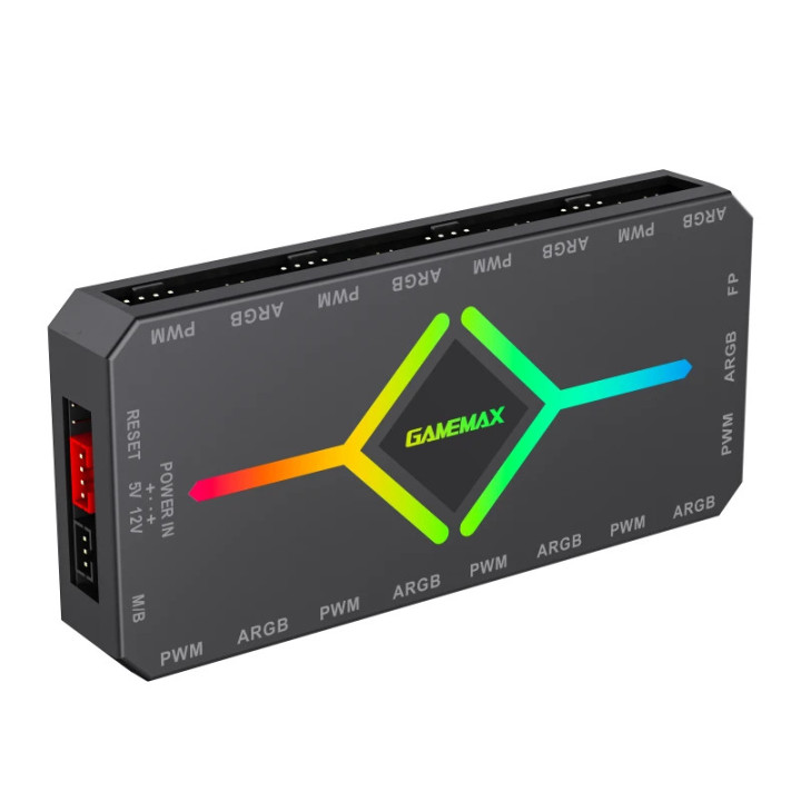 Разклонител за вентилатори Gamemax Fan Hub - V4.0 PWM ARGB Hub Controller Black - 1308-1300R0065