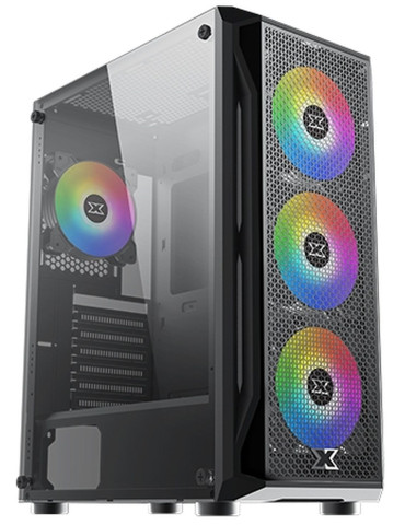 Геймърски компютър ION Gaming X Black Fixed RGB с процесор Intel Core i3-14100F, видео карта RX 7600 8GB, RAM Kingston 16GB(2x8GB) 3200MHz FURY Beast Black, SSD 1TB NVME 5000/3000 MB/s