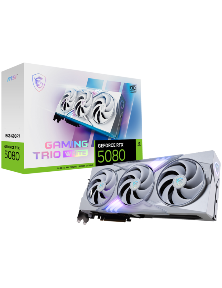 Видео карта MSI Nvidia GeForce RTX 5080 16G GAMING TRIO OC WHITE, 16GB GDDR7, 256bit