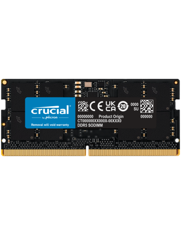 RAM памет Crucial 32GB DDR5 5600MHz SODIMM CL46 (16Gbit) Tray - CT32G56C46S5T