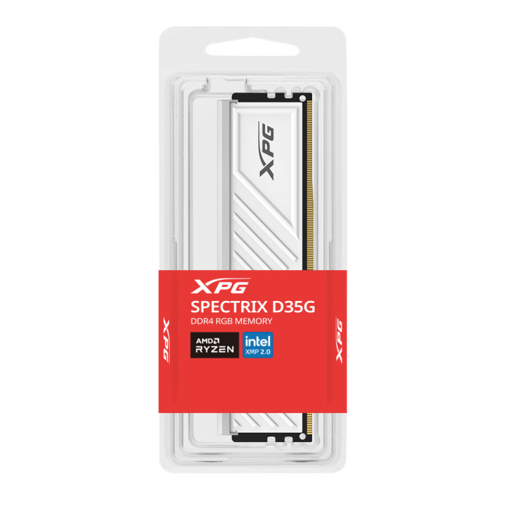 RAM памет Adata XPG 8GB DDR4 3200MHz SPECTRIX D35G DDR4 RGB  WHITE, CL 16-20-20 - AX4U32008G16A-SWHD35G