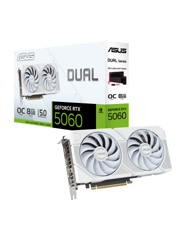 Видео карта Asus DUAL RTX 5060 White Edition OC 8GB GDDR7 - 90YV0N15-M0NA00