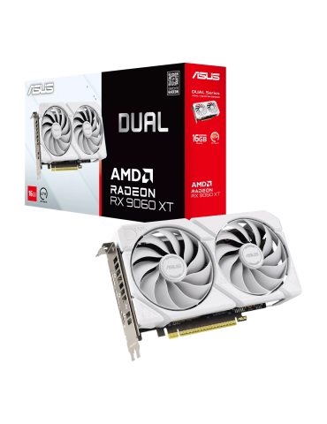 Видео карта Asus Dual Radeon RX 9060 XT 16GB GDDR6 WHITE, DUAL-RX960XT-16G-WHITE - 90YV0LG3-M0NA00