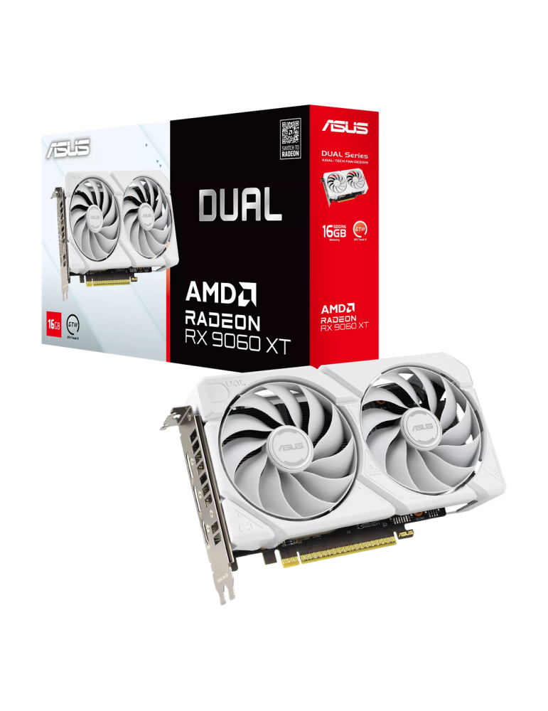 Видео карта Asus Dual Radeon RX 9060 XT 16GB GDDR6 WHITE, DUAL-RX960XT-16G-WHITE - 90YV0LG3-M0NA00