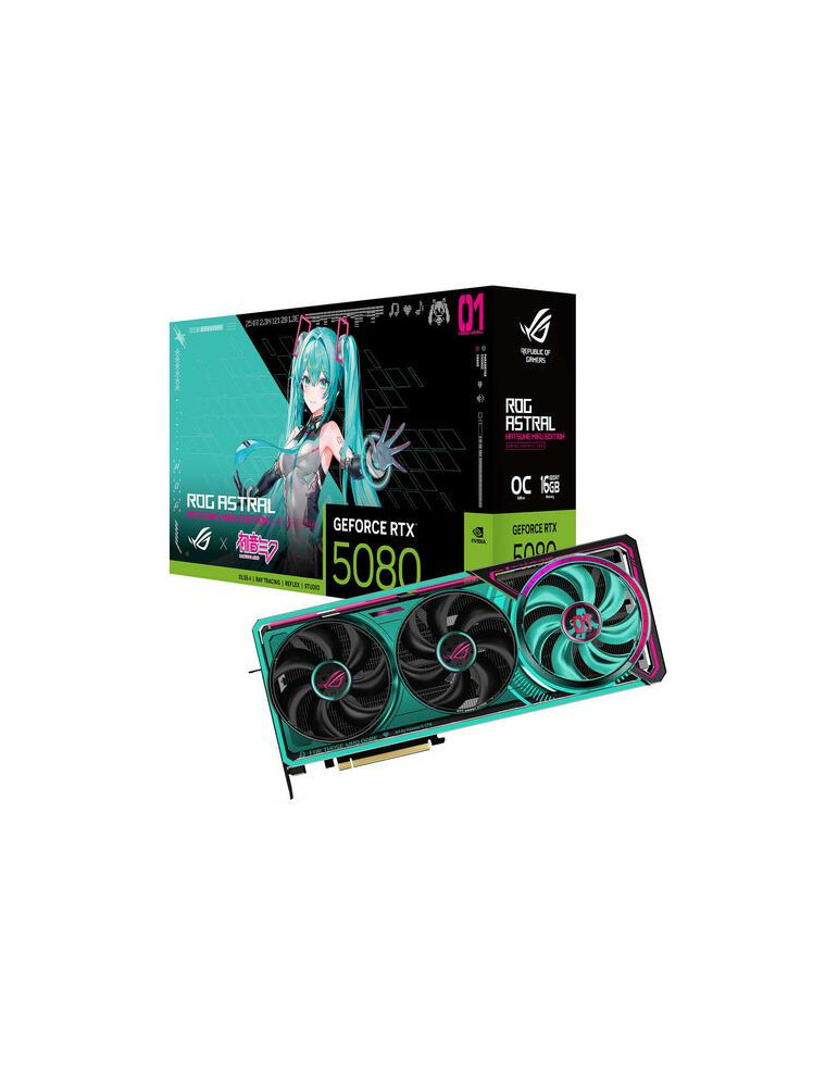 Видео карта Asus ROG ASTRAL RTX 5080 OC 16GB GDDR7 Hatsune Miku Edition - 90YV0LV9-M0NM00