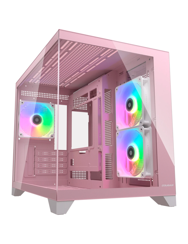Кутия за компютър Cougar FV150 Mini RGB, Mid tower, Pink - CGR-2QA6P-RGB
