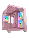 Кутия за компютър Cougar FV150 Mini RGB, Mid tower, Pink - CGR-2QA6P-RGB