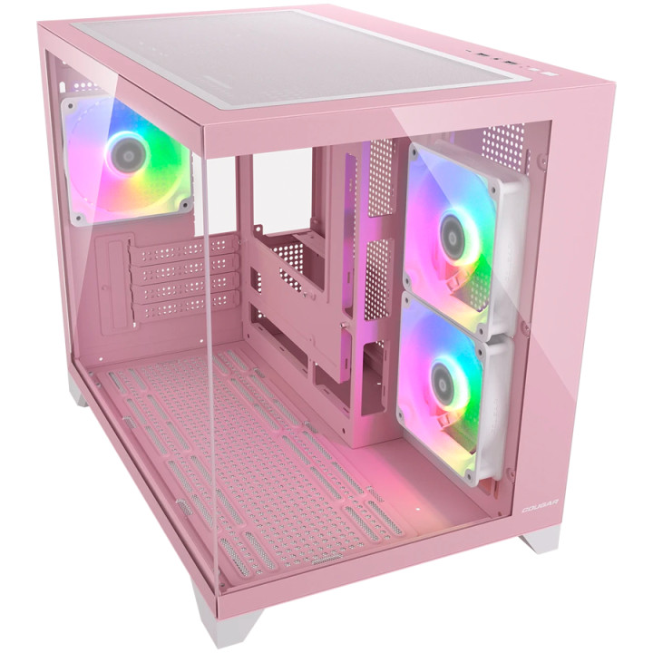 Кутия за компютър Cougar FV150 Mini RGB, Mid tower, Pink - CGR-2QA6P-RGB