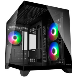 Кутия за компютър Cougar FV150 Mini RGB, Mid tower, Black - CGR-2QA6B-RGB