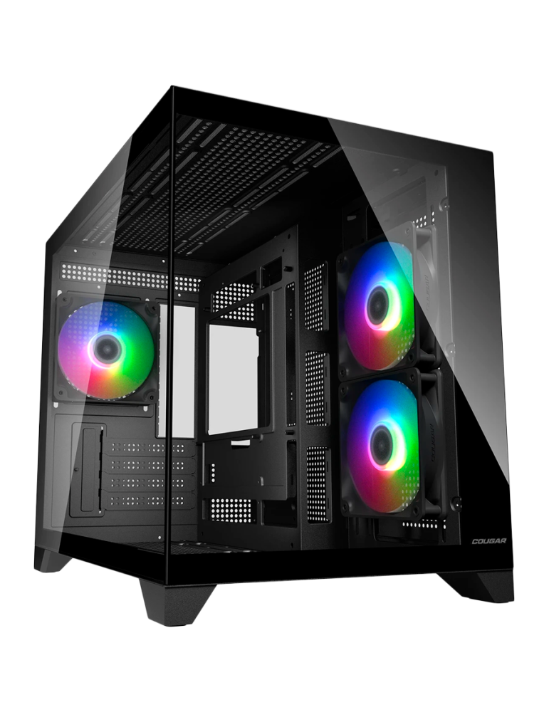 Кутия за компютър Cougar FV150 Mini RGB, Mid tower, Black - CGR-2QA6B-RGB