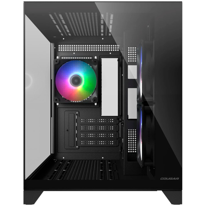 Кутия за компютър Cougar FV150 Mini RGB, Mid tower, Black - CGR-2QA6B-RGB